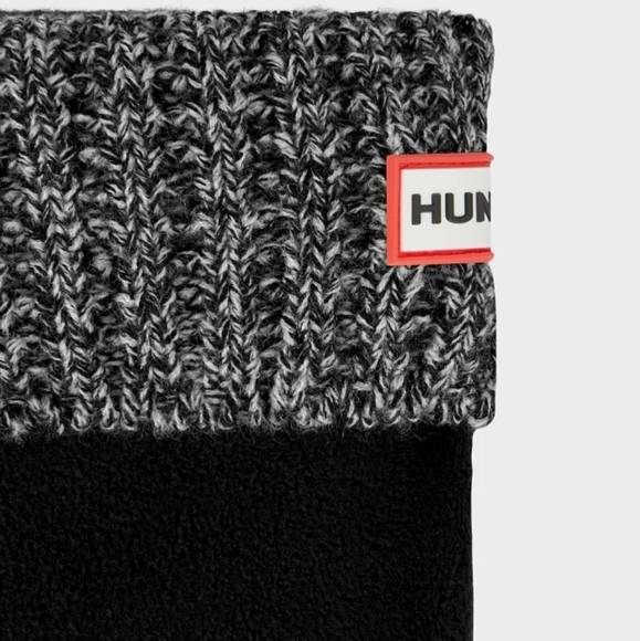 Hunter Cable Knit Tall Boot Liner Socks - Black/Grey - Picture 6 of 8